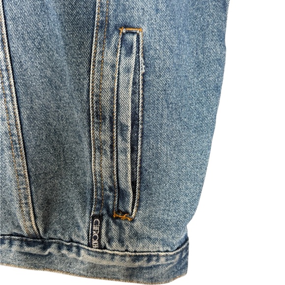 Vintage 90s Cherokee Denim Jacket Blue 100% Cotton Classic Western Trucker - Picture 8 of 8